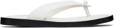 Jil Sander White Thong Sandals In 102 Porcelain