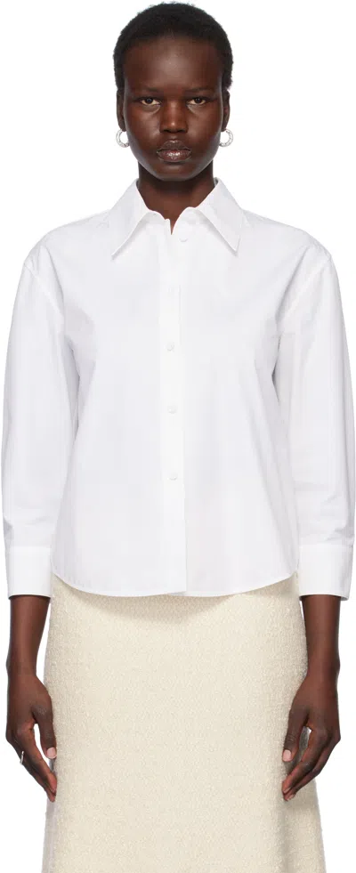 JIL SANDER WHITE THREE-QUARTER SLEEVE SHIRT