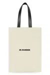 Jil Sander Man Shoulder Bag Ivory Size - Textile Fibers, Soft Leather In White