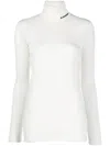 Jil Sander White Turtleneck Sweater  In White