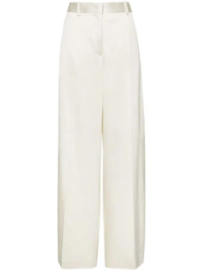 Jil Sander Twill-weave Pressed-crease Trousers In White