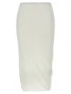 Jil Sander White Twisted Midi Skirt In White
