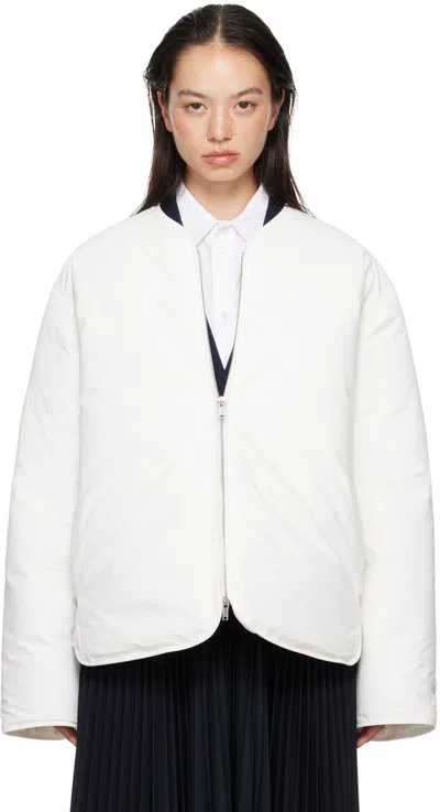 Jil Sander White Vented Down Jacket In 100 Optic White