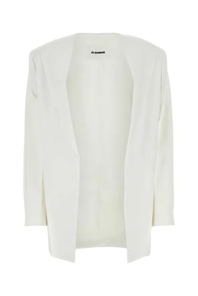 JIL SANDER JIL SANDER WHITE VISCOSE BLAZER