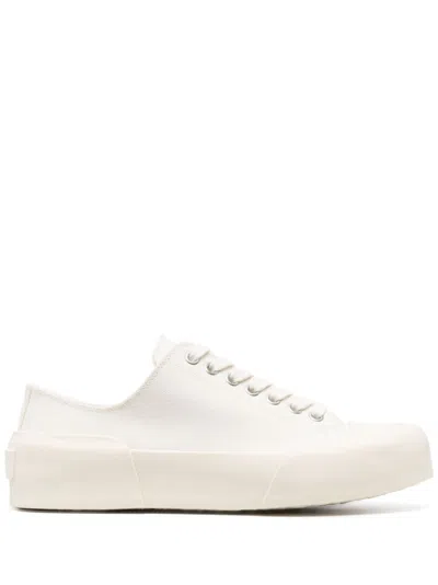 Jil Sander White White Leather Sneakers