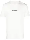 Jil Sander White T-shirt With Short Sleeves And Contrasting Logo Print In Cotton Man In White