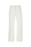 Jil Sander Wide-leg Denim Trousers With Waist Belt Loops In White