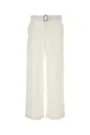 Jil Sander White Cotton Wide-leg Pant In White