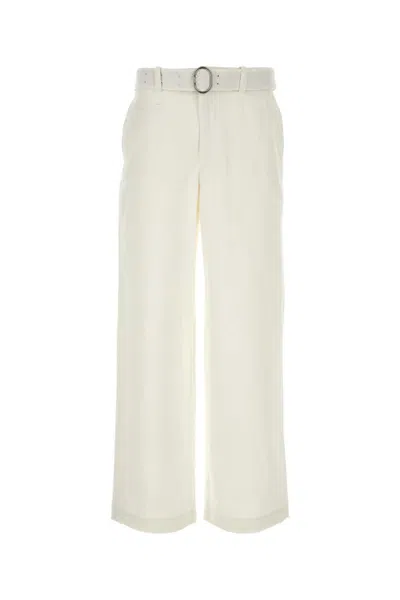 JIL SANDER WHITE WIDE-LEG PANT