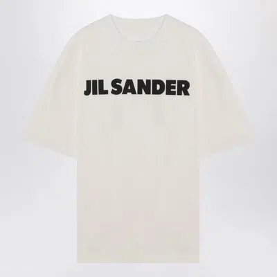 JIL SANDER WHITE WIDE T-SHIRT WITH LOGO
