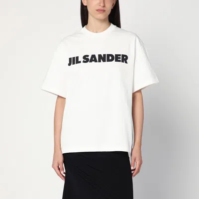 Jil Sander Crewneck Short Sleeves Classic Print T-shirt Clothing In White