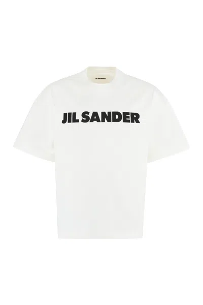 Jil Sander White Wide T-shirt With Logo