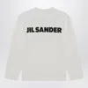Jil Sander Crew Neck Long Sleeves T-shirt With Ribbed Collar And Printed Logo On The Front Clothing In White