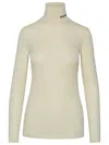 Jil Sander White Wool Blend Sweater In Cream