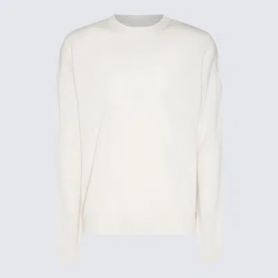 JIL SANDER WHITE WOOL KNITWEAR