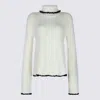 Jil Sander Long Sleeve Turtleneck Contrast Trim In White