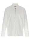 Jil Sander Zippered Shirt With Buttoned Cuffs In White