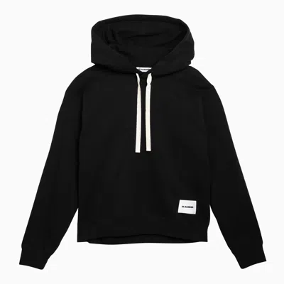 JIL SANDER JIL SANDER WIDE BLACK HOODIE