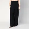 Jil Sander Wide Black Pants In Silk Blend In Black