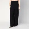 Jil Sander Wide Black Pants In Silk Blend In Black