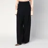 Jil Sander Wide Black Pants In Silk Blend