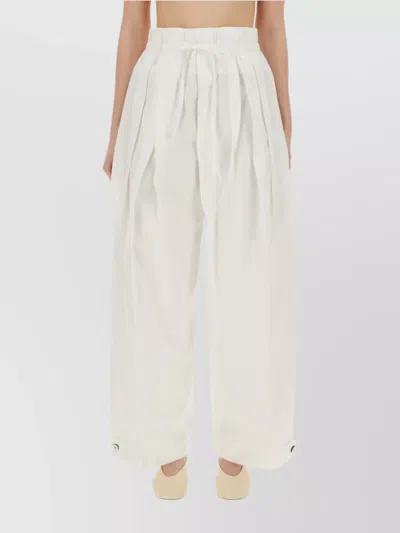 JIL SANDER WIDE COTTON GABARDINE TROUSERS
