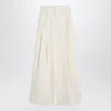 Jil Sander Wide Cream Trousers In Silk Blend In Neutral