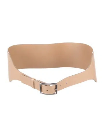 Pre-owned Jil Sander Wide Leather Waist Belt In Neutral