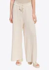 Jil Sander Wide-leg Cashmere Drawstring Pants In Beige