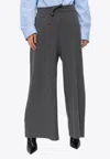 Jil Sander Wide Leg Pants With Drawstring Waistband In Gray