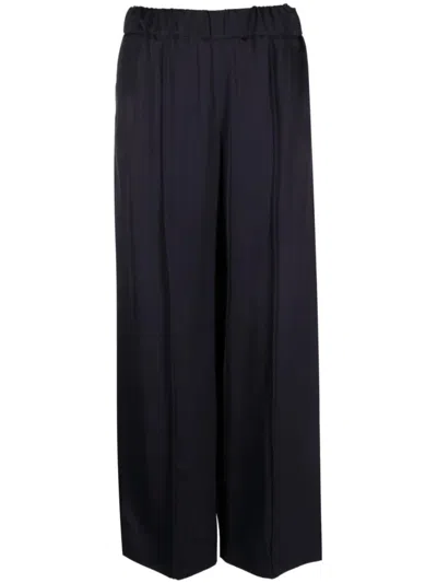 Jil Sander Wide Leg Casual Trousers With Elasticated Waist In Black