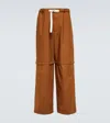Jil Sander Wide-leg Cotton Pants In Tobacco