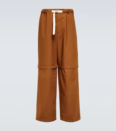 Jil Sander Wide-leg Cotton Pants In Tobacco