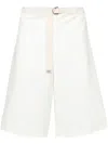 Jil Sander + Wide-leg Cotton Track Shorts In Weiss