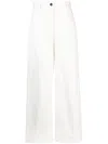 Jil Sander High-waisted Wide Leg Pants With Clean Lines In White