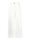 Jil Sander Wide-leg Cotton Trousers In White