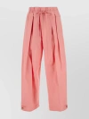 JIL SANDER WIDE-LEG COTTON TROUSERS WITH ELASTIC WAIST AND PLEATS