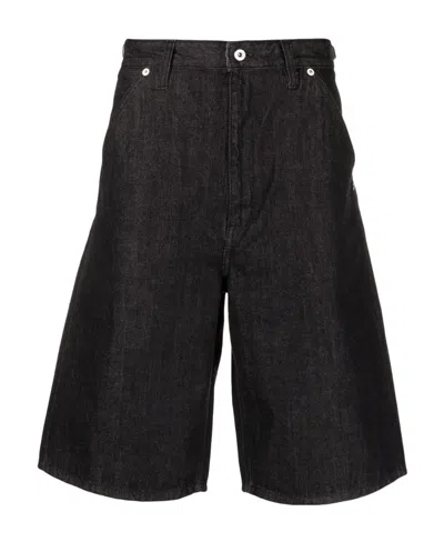 Jil Sander Wide-leg Denim Shorts In Black