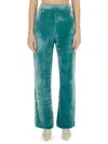 Jil Sander High-rise Velvet Straight-leg Pants In Azure