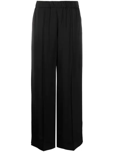 Jil Sander Wide-leg Relaxed Fit Trousers With Elasticated Waistband In Black
