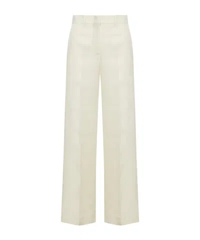 Jil Sander Wide-leg Tailored Trousers In White