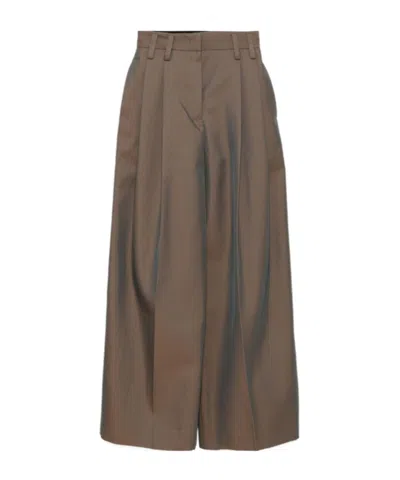Jil Sander Wide-leg Trousers In Brown