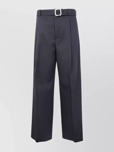 Jil Sander Wide Leg Trousers Front Pleats Design In Animal Print
