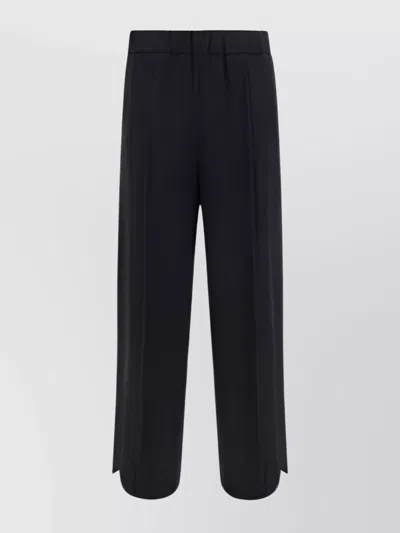 Jil Sander Wide-leg Trousers Monochrome Pattern In Black