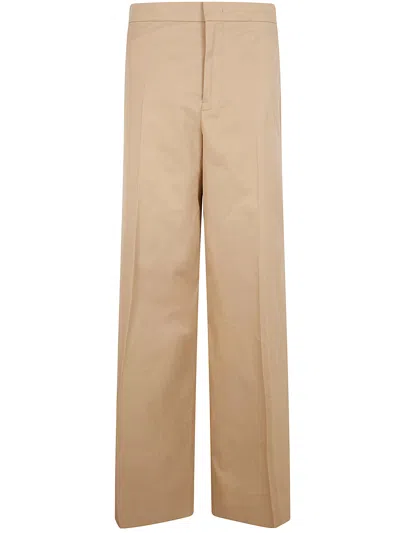 Jil Sander Wide Leg Trousers Belt Loops Pockets In Brown
