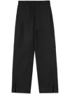 Jil Sander Wide-leg Wool Trousers In Black