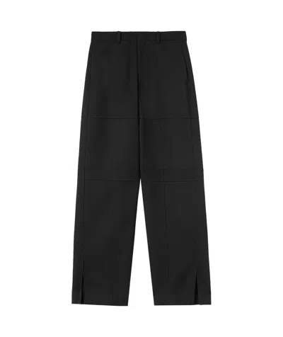 Jil Sander Wide-leg Wool Trousers In Black