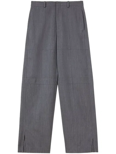 Jil Sander Wide-leg Wool Trousers In Grey