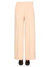 Jil Sander Wide-leg Wool Trousers With Elasticized Waistband In Gray