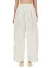 Jil Sander Elasticated Waistband Pleated Trousers In White